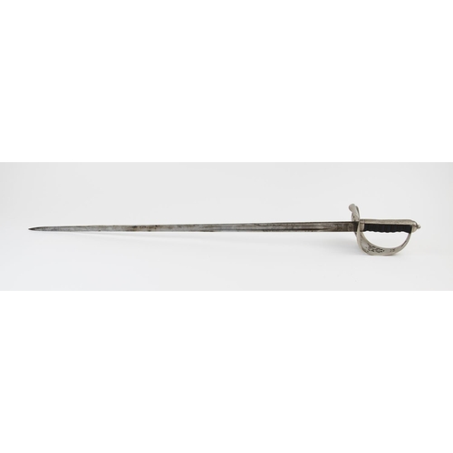 197 - A George V 1897 pattern Infantry officer's sword, the 82cm straight fullered blade etched with GVR R... 