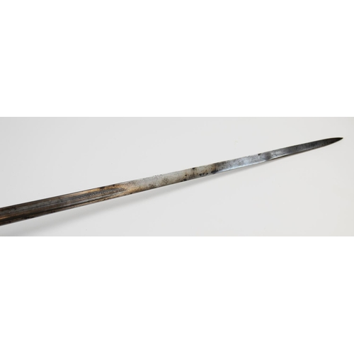 197 - A George V 1897 pattern Infantry officer's sword, the 82cm straight fullered blade etched with GVR R... 