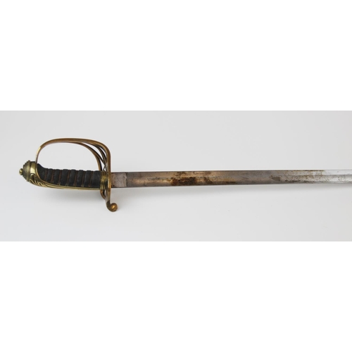 198 - A Victorian 1845 pattern Infantry officer’s sword by Smith & Son, the 81.5cm single edged fullered b... 