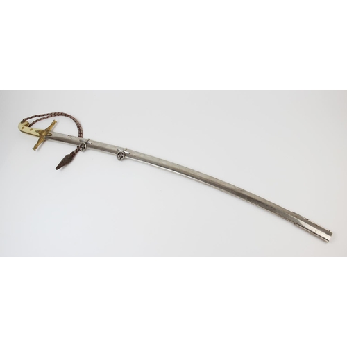 207 - A George V 1831 pattern Officer's mameluke sword, the 84.5cm curved single edged blade with bayonet ... 