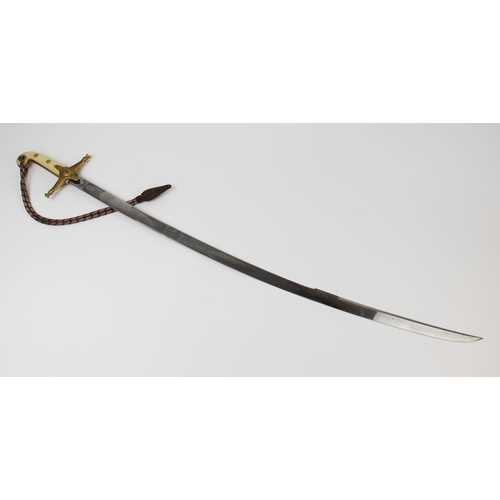 207 - A George V 1831 pattern Officer's mameluke sword, the 84.5cm curved single edged blade with bayonet ... 