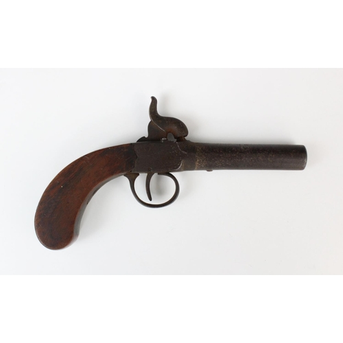 320 - A percussion cap pocket or muff pistol, probably early 19th century, of typical form with 3/8