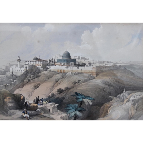 492 - After David Roberts R.A (Scottish 1796-1864), 
Four hand coloured lithographs on paper, 
'St Jaen d'... 