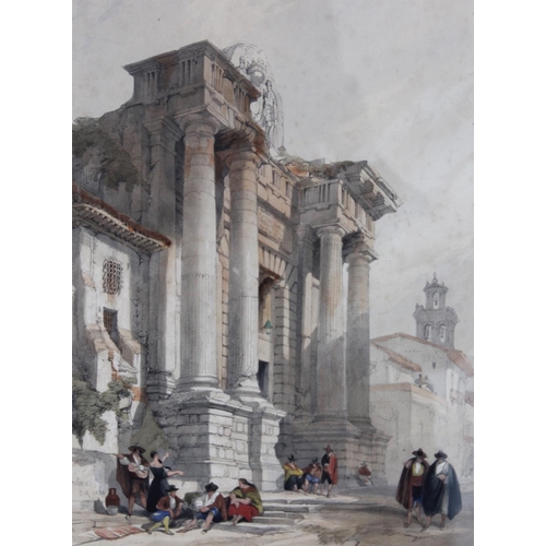 492 - After David Roberts R.A (Scottish 1796-1864), 
Four hand coloured lithographs on paper, 
'St Jaen d'... 