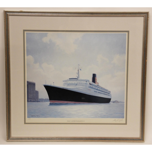 497 - A collection of fourteen railway and ocean liner transport prints, most limited edition, to include ... 