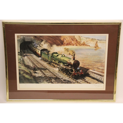 497 - A collection of fourteen railway and ocean liner transport prints, most limited edition, to include ... 