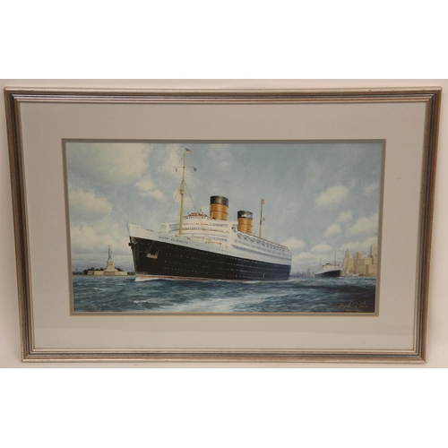 497 - A collection of fourteen railway and ocean liner transport prints, most limited edition, to include ... 