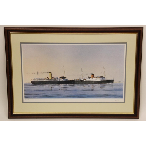 497 - A collection of fourteen railway and ocean liner transport prints, most limited edition, to include ... 