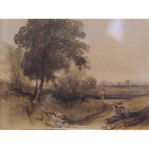 501 - Follower of Peter De Wint (1784-1849), 
'Near Lincoln', 
Watercolour on paper, 
Unsigned, 
27cm x 43... 