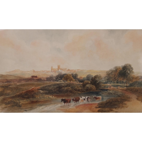 501 - Follower of Peter De Wint (1784-1849), 
'Near Lincoln', 
Watercolour on paper, 
Unsigned, 
27cm x 43... 