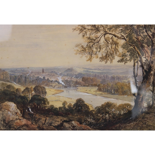 501 - Follower of Peter De Wint (1784-1849), 
'Near Lincoln', 
Watercolour on paper, 
Unsigned, 
27cm x 43... 