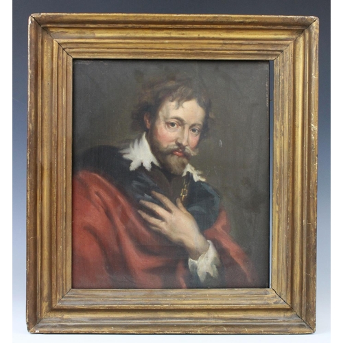 523 - After Anthony Van Dyck (1599-1641), 
Portrait of Peter Paul Rubens, 
Oil on panel, 
28cm x 25cm, 
Fr... 