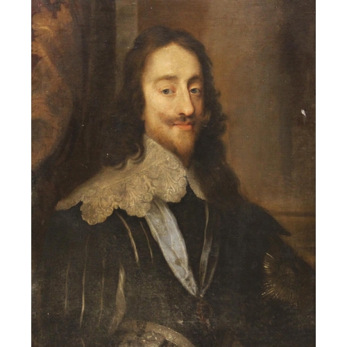 525 - Follower of Sir Antony Van Dyck (1599-1641), 
Portrait of Charles I, 
Head and shoulders, with lace ... 