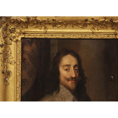 525 - Follower of Sir Antony Van Dyck (1599-1641), 
Portrait of Charles I, 
Head and shoulders, with lace ... 