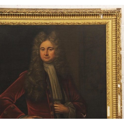 529 - Circle of Sir Godfrey Kneller (1646 -1723),
Portrait of Thomas Kenyon of Peel Hall, 
Three quarter l... 