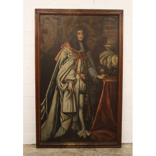 530 - After Sir Peter Lely (1618-1680),
Portrait of Charles II, 
Full length, wearing coronation robes wit... 