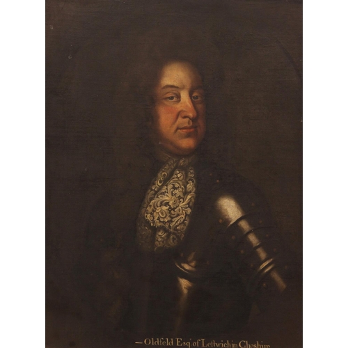 533 - Follower of Godfrey Kneller (1646-1723), 
Portrait of Oldfield Esq of Leftwich in Cheshire Half leng... 