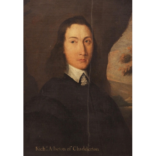 538 - English school, late 17th century, 
Portrait of Richard Assheton of Chadderton,
Half length in cleri... 