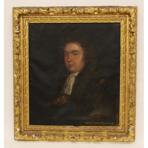 540 - Follower of Sir Godfrey Kneller (1646-1723), 
Portrait of Mr Croxton of Ravenscroft Head and shoulde... 