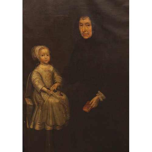 542 - English school, late 17th century, 
Portrait of Jane Assheton, Mrs Kenyon in old age Full length, se... 