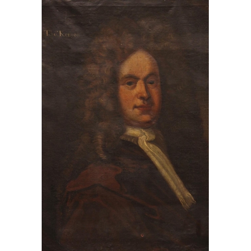 544 - Follower of Michael Dahl (1659 -1743), 
Portrait of Thomas Kenyon of Peel Half length wearing a brow... 