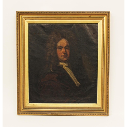 544 - Follower of Michael Dahl (1659 -1743), 
Portrait of Thomas Kenyon of Peel Half length wearing a brow... 