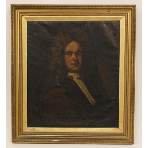 544 - Follower of Michael Dahl (1659 -1743), 
Portrait of Thomas Kenyon of Peel Half length wearing a brow... 