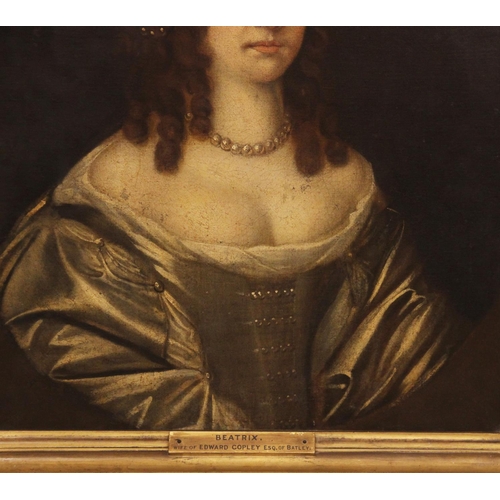 550 - English school, late 17th century, 
Portrait of Beatrix, Mrs Copley, wife of Edward Copley Head and ... 