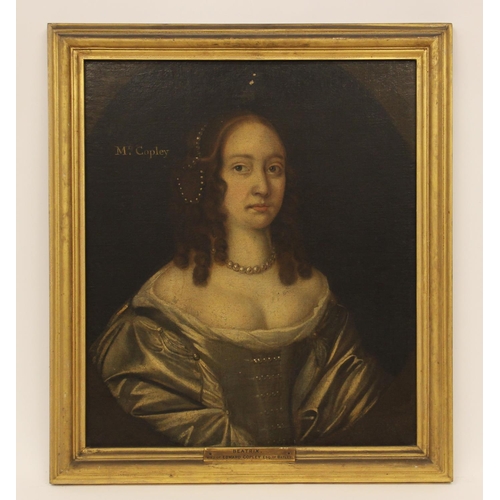 550 - English school, late 17th century, 
Portrait of Beatrix, Mrs Copley, wife of Edward Copley Head and ... 