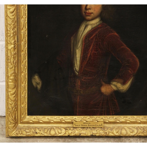 554 - English School, late 17th century,
Portrait of Roger, son of George Kenyon Esq MP, half length weari... 