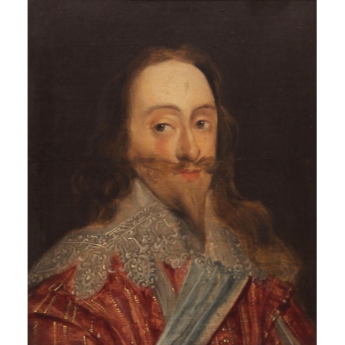 556 - Manner of Daniel Mytens (1590-1647),
Portrait of Charles I Head and shoulders wearing a lace collar ... 