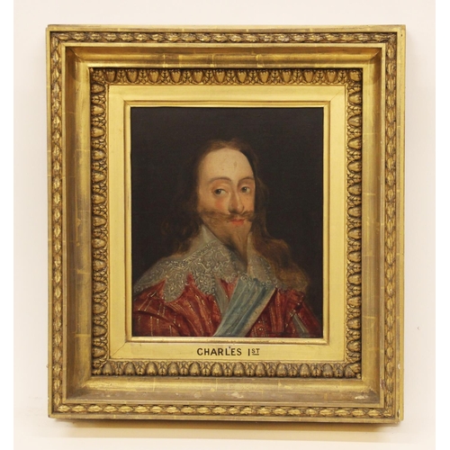 556 - Manner of Daniel Mytens (1590-1647),
Portrait of Charles I Head and shoulders wearing a lace collar ... 