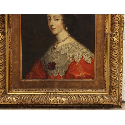 559 - Follower of Anthony Van Dyck (1599-1641), 
Portrait of Queen Henrietta Maria (1609-1669),
Head and s... 