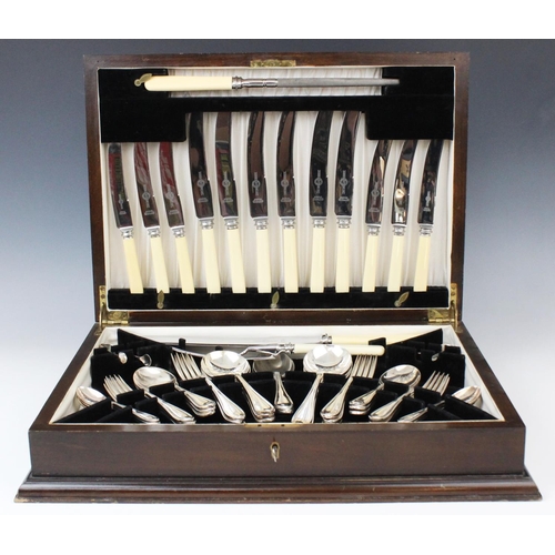 71 - A canteen of silver plated cutlery, 20th century, retailed by Evans and Matthews Ltd of Birmingham, ... 