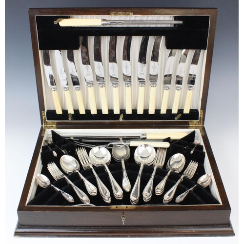 71 - A canteen of silver plated cutlery, 20th century, retailed by Evans and Matthews Ltd of Birmingham, ... 