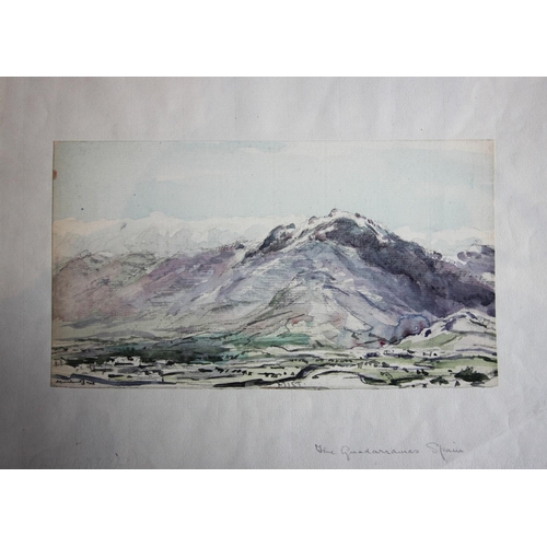 507 - Sir Muirhead Bone (1876-1953),
The Guadarrama, Spain,
Watercolour, 
Signed,
13cm x 23cm, 
Framed and... 