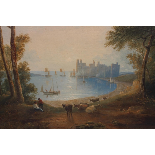 519 - Attributed to Anthony Vandyke Copley Fielding (1787-1855),
An extensive and distant view of Caernarf... 