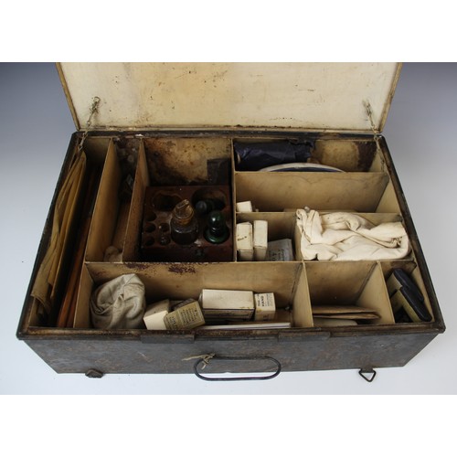 419 - RAILWAY INTEREST: A Great Western Railway first aid kit, early 20th century, the black painted metal... 