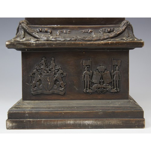 335 - Military Interest: A WWI presentation trophy, titled 'Comte et Comtesse Fr.De Jehay a Lord Kenyon, 1... 