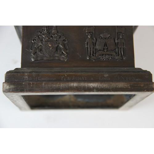 335 - Military Interest: A WWI presentation trophy, titled 'Comte et Comtesse Fr.De Jehay a Lord Kenyon, 1... 