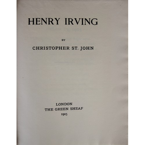 488 - St John (C), HENRY IRVING, privately published, illustrated paper covers, laid paper (some uncut pag... 