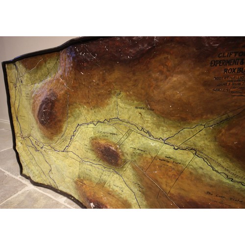 325 - A bespoke made relief modelled topographical map of Clifton-on-Bowmont Experiment & Demonstration Fa... 