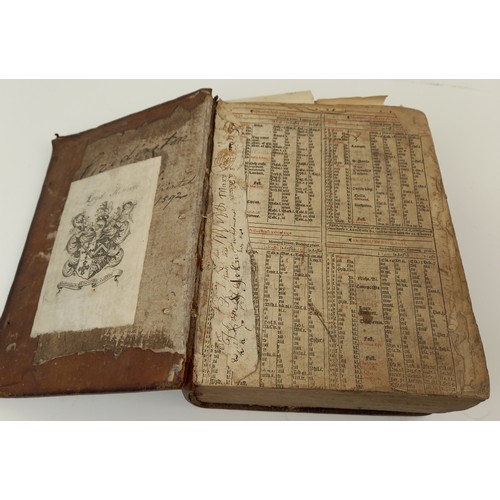 476 - A 16th century 'breeches' Bible, full leather, inscribed 'Gredington... 1592' to front inside cover ... 