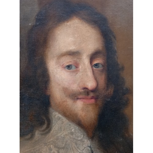 525 - Follower of Sir Antony Van Dyck (1599-1641), 
Portrait of Charles I, 
Head and shoulders, with lace ... 