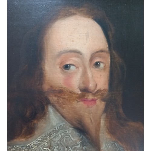 556 - Manner of Daniel Mytens (1590-1647),
Portrait of Charles I Head and shoulders wearing a lace collar ... 