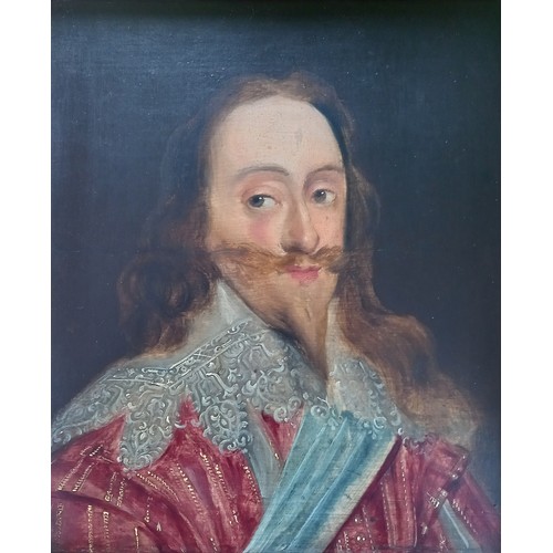 556 - Manner of Daniel Mytens (1590-1647),
Portrait of Charles I Head and shoulders wearing a lace collar ... 