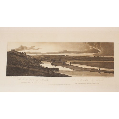 495 - After Thomas Girtin (1775-1802), 
Eight views of Paris, 
Sepia aquatinted lithographs on paper, 
Thr... 