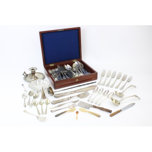 68 - A selection of silver plated, white metal and EPNS cutlery and tableware, to include a quantity of f... 