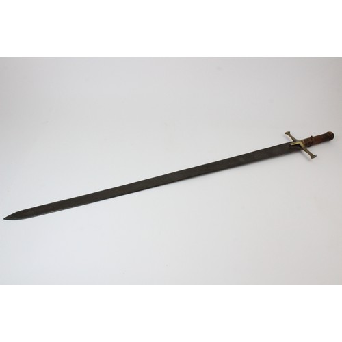 199 - A French 1821 pattern Infantry officer's sword, the 77cm singled edged curved fullered blade set to ... 