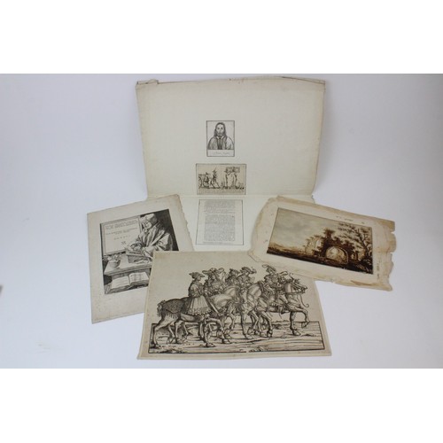 512 - A folio of pencil, ink and watercolour sketches, 19th century and later, depicting still life, portr... 